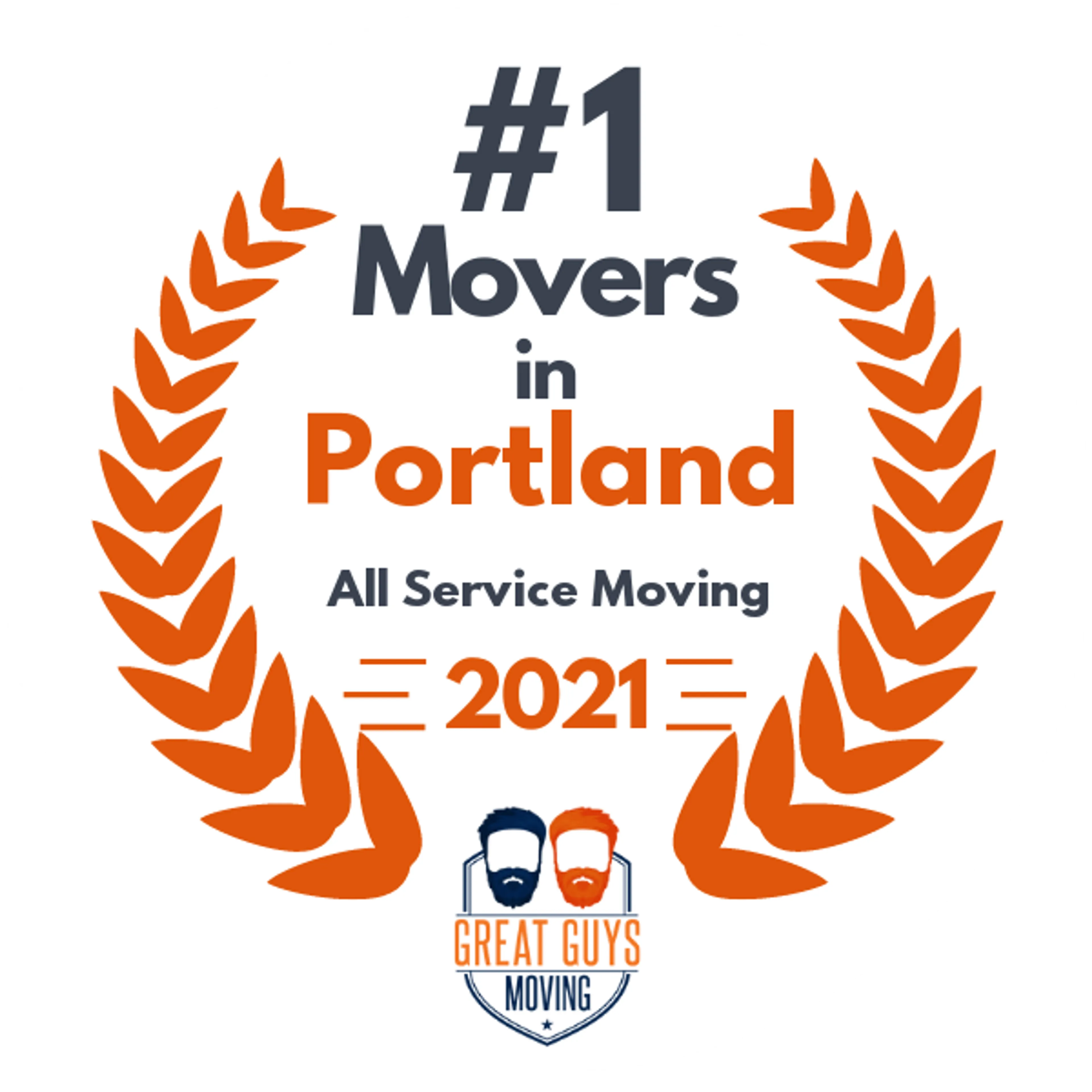 #1 Ranked Movers in Portland, OR 2021 award