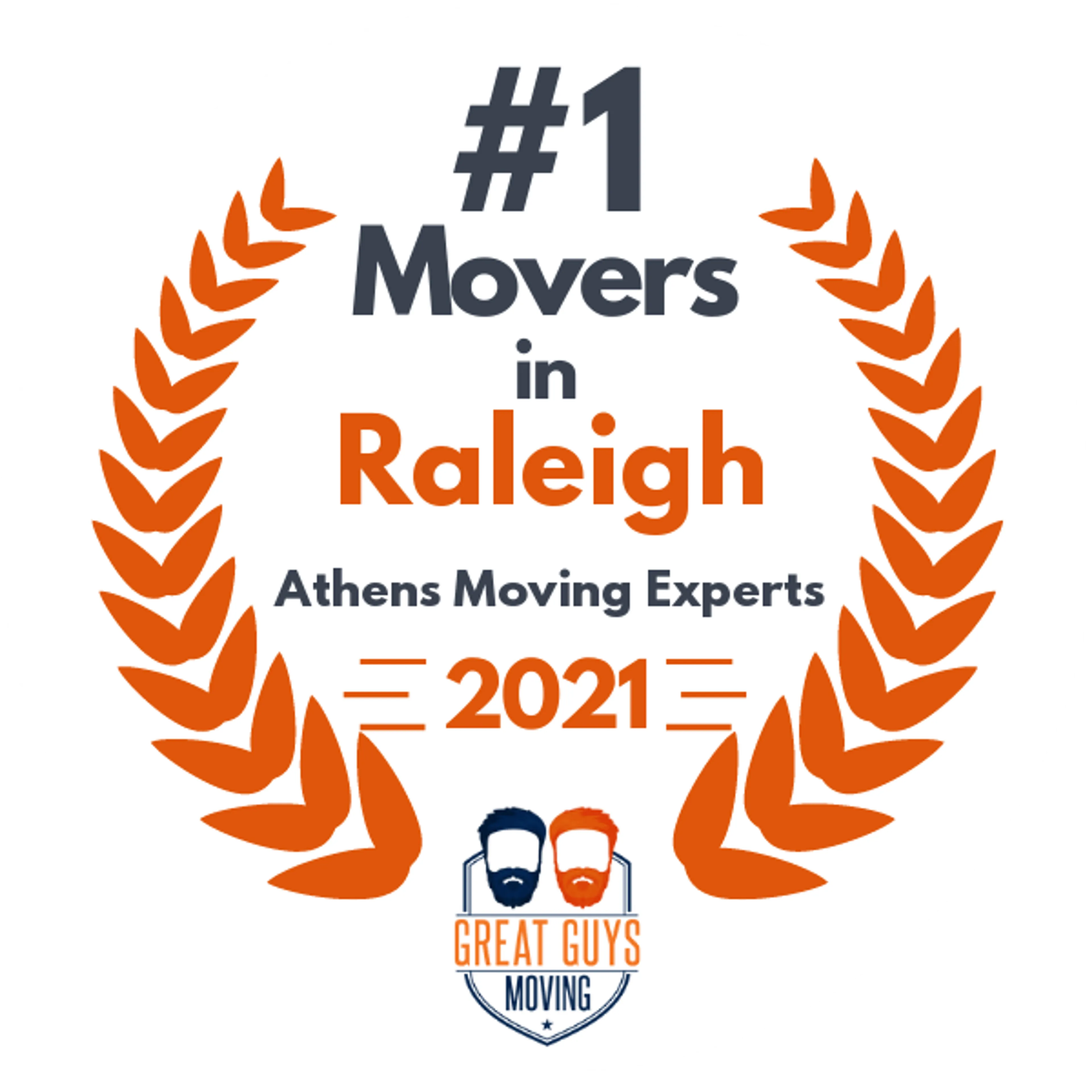 #1 Ranked Movers in Raleigh, NC 2021 award