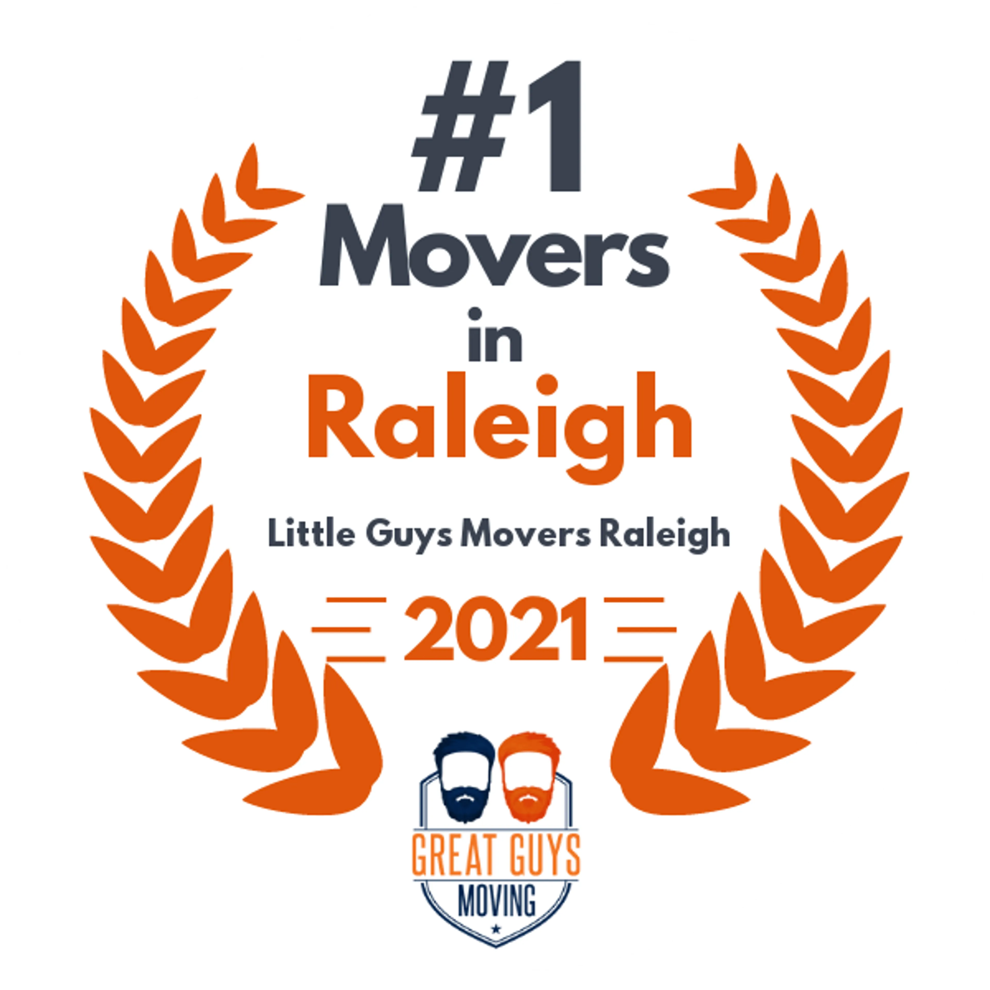 #1 Ranked Movers in Raleigh, NC 2021 award