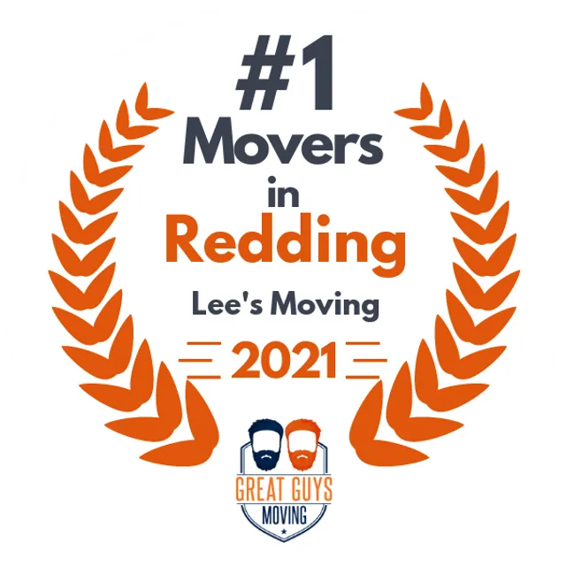 #1 Ranked Movers in Redding, CA 2021 award