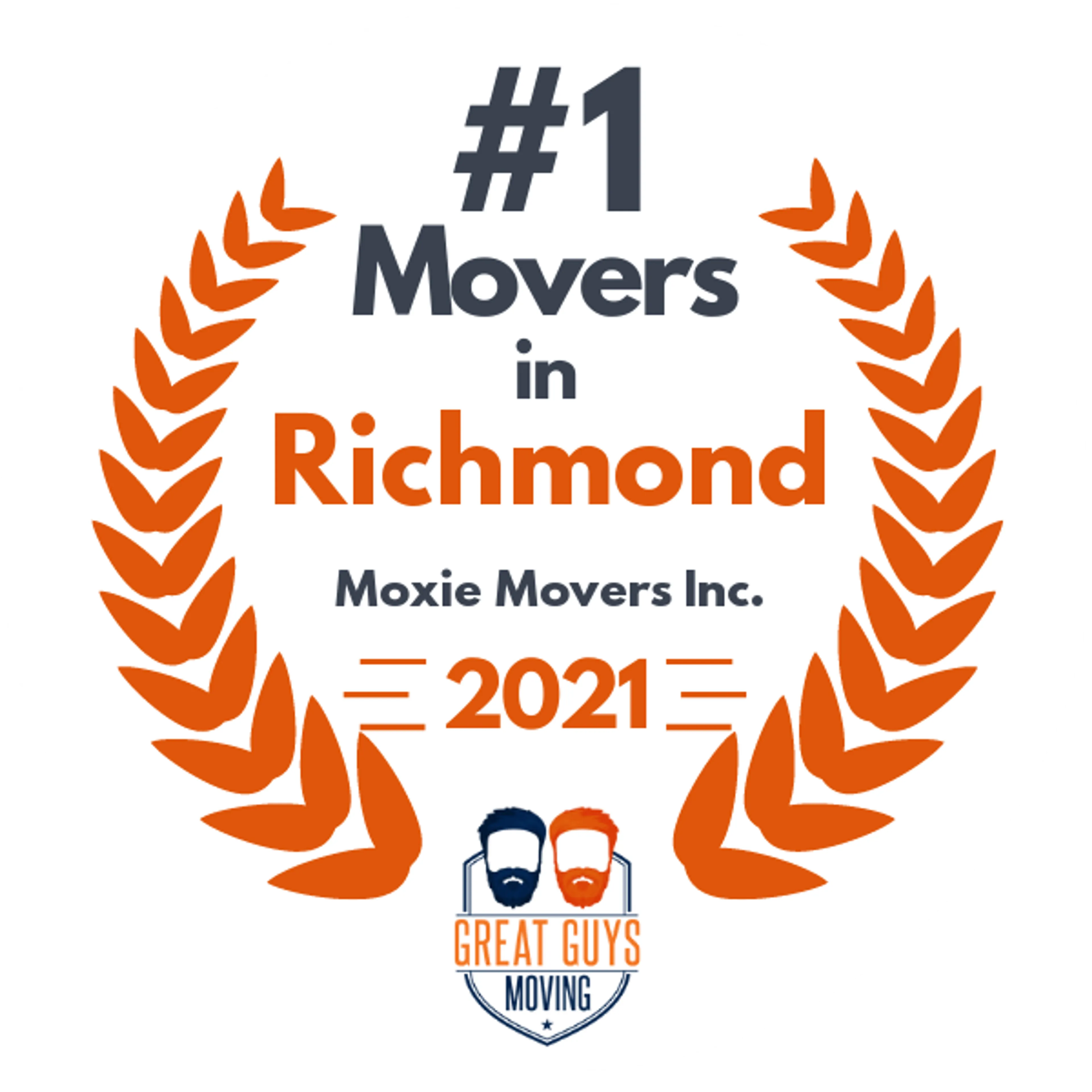 #1 Ranked Movers in Richmond, VA 2021 award