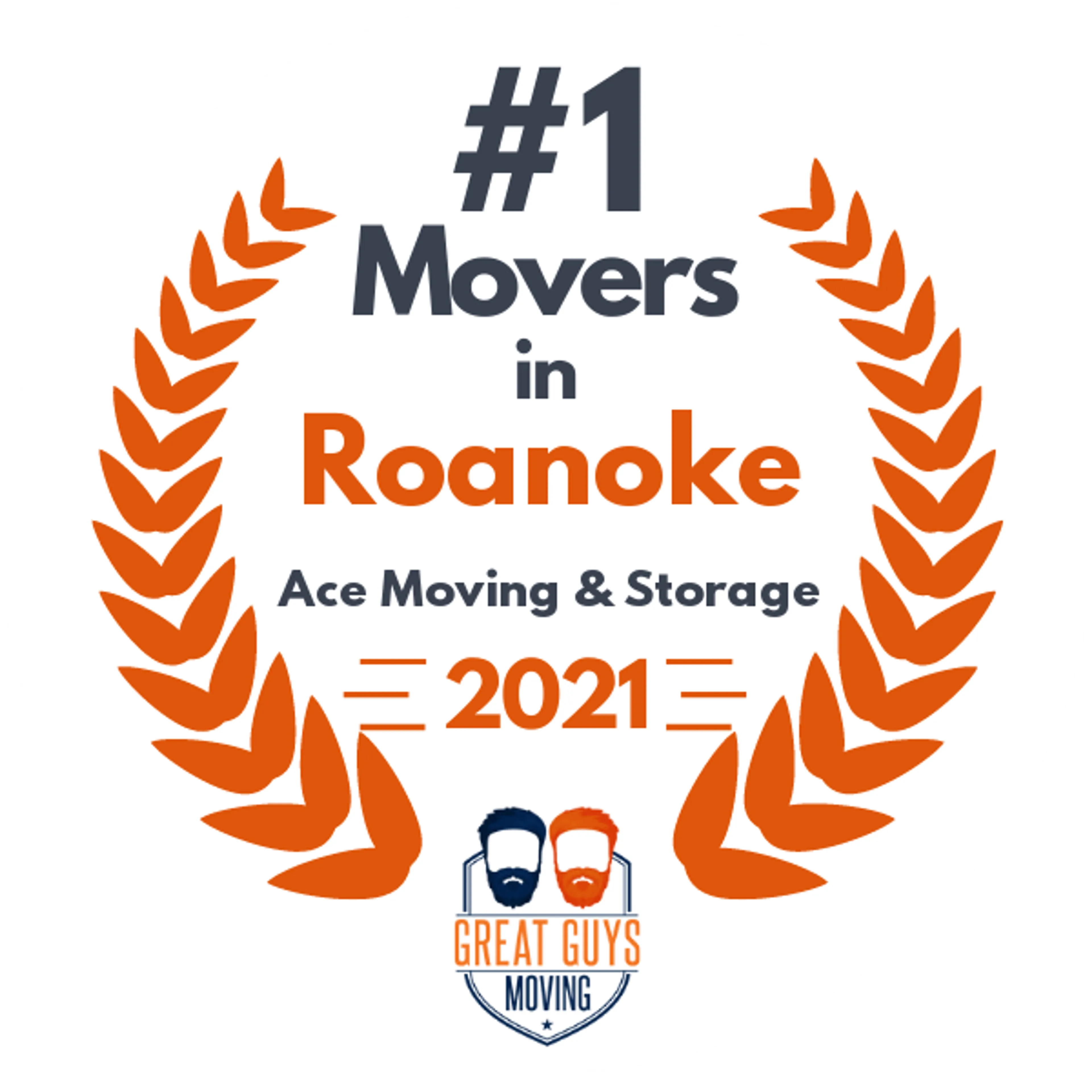 #1 Ranked Movers in Roanoke, VA 2021 award