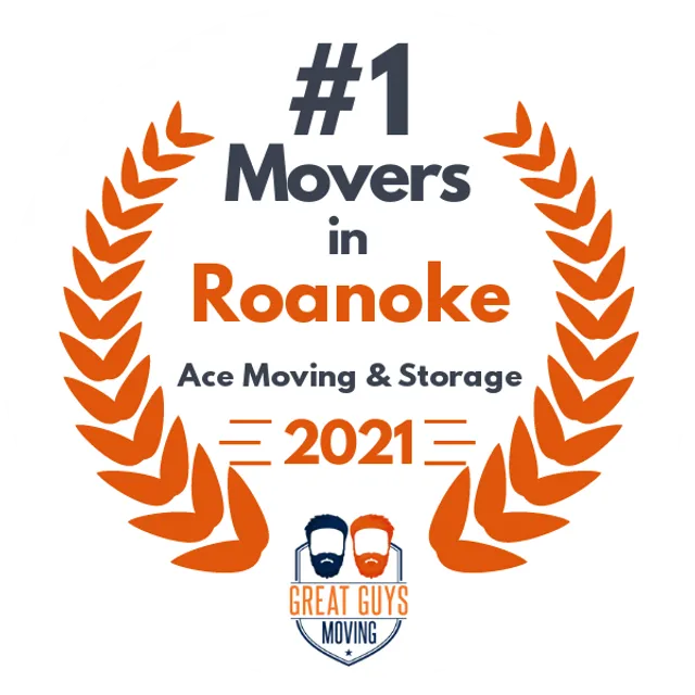 #1 Ranked Movers in Roanoke, VA 2021 award