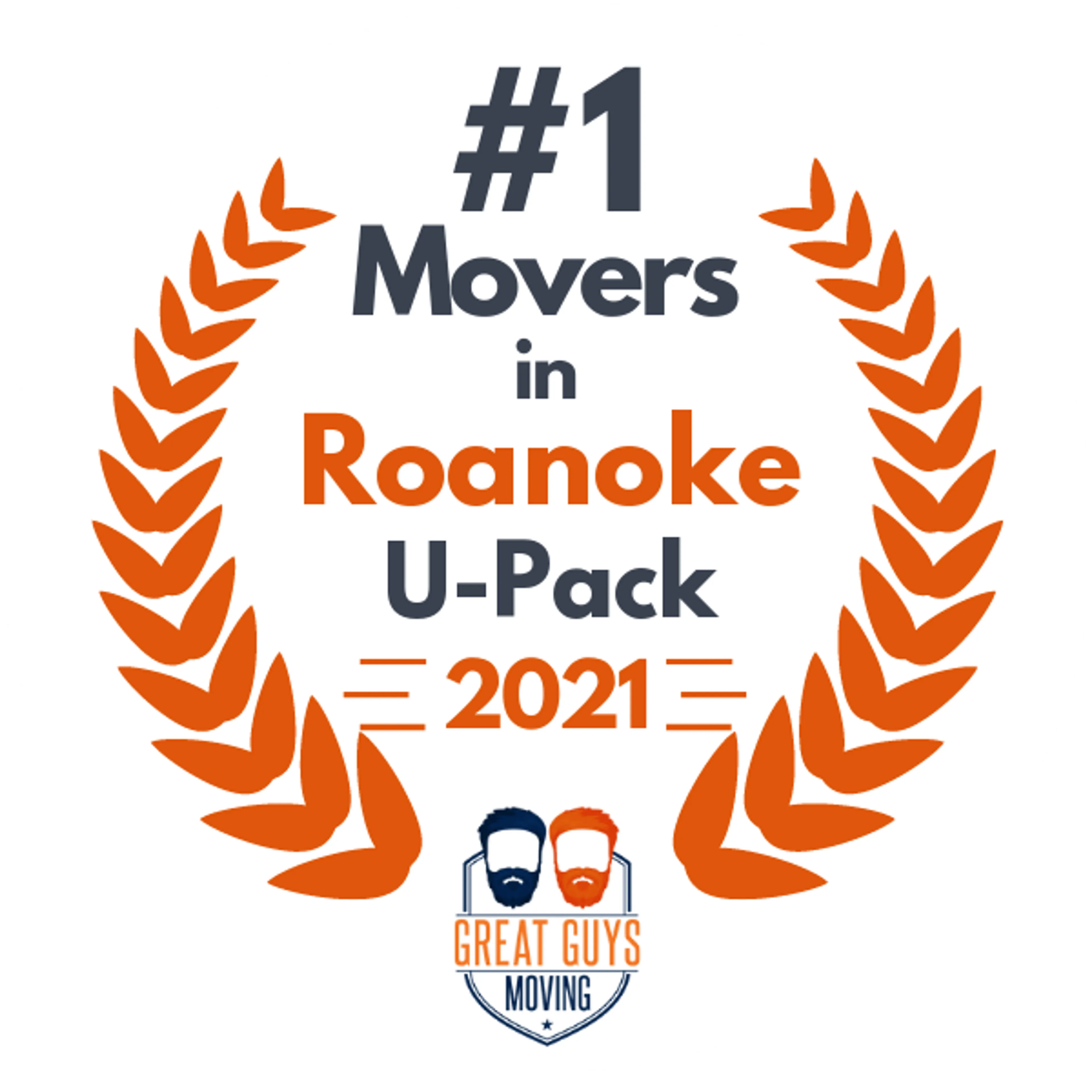 #1 Ranked Movers in Roanoke, VA 2021 award