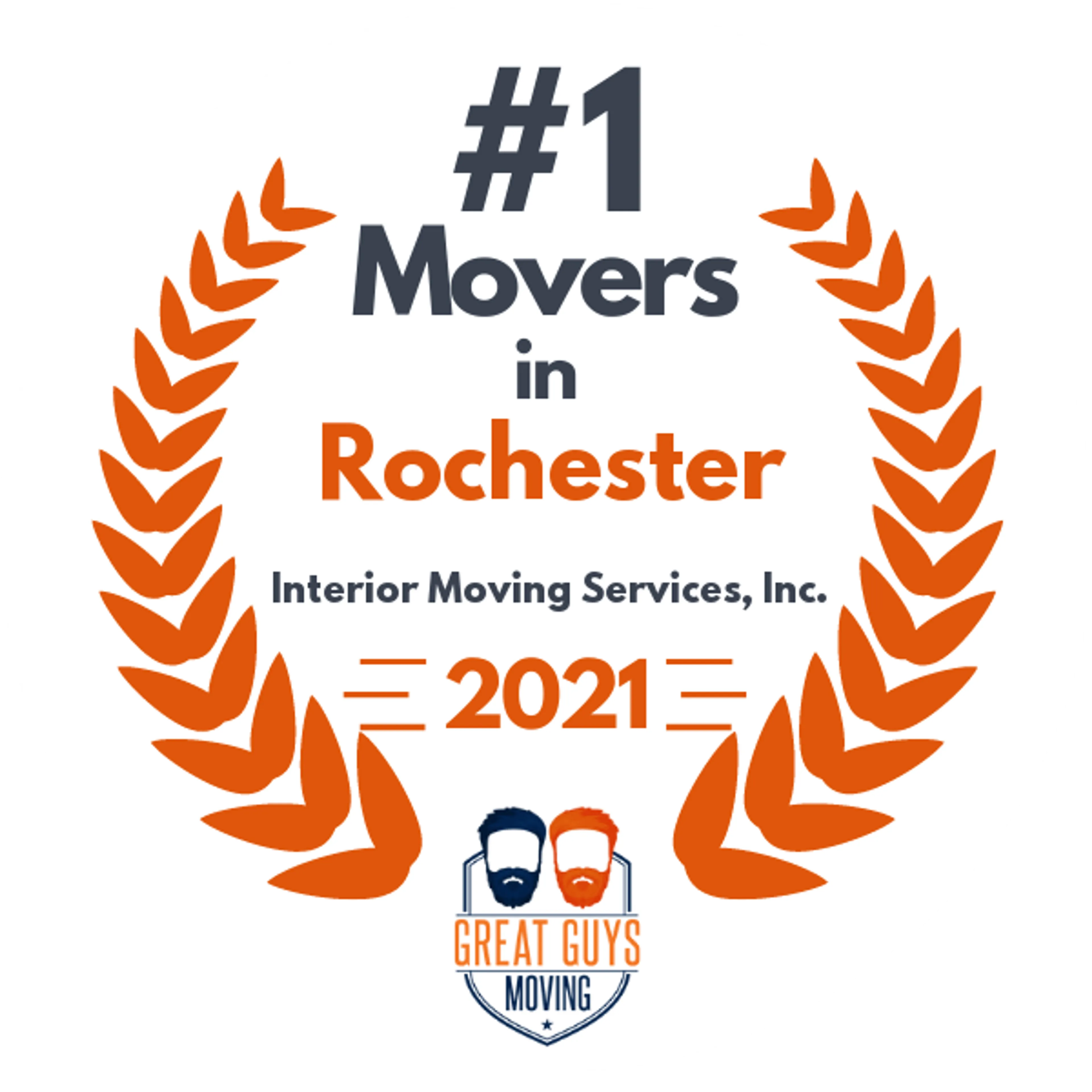 #1 Ranked Movers in Rochester, NY 2021 award