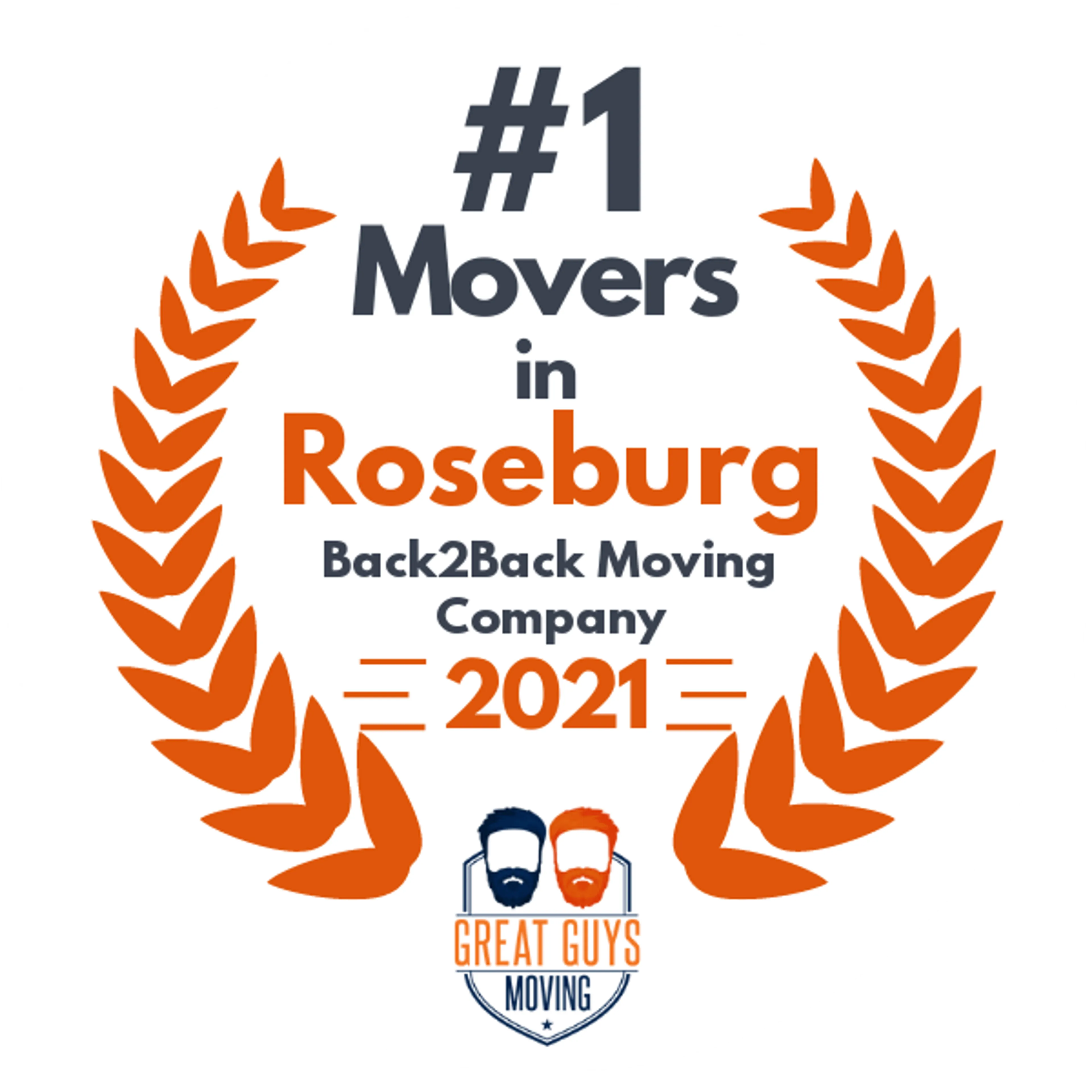 #1 Ranked Movers in Eugene, OR 2021 award