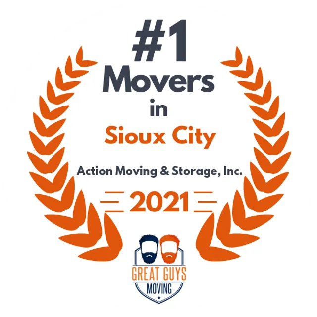 #1 Ranked Movers in Sioux City, IA 2021 award