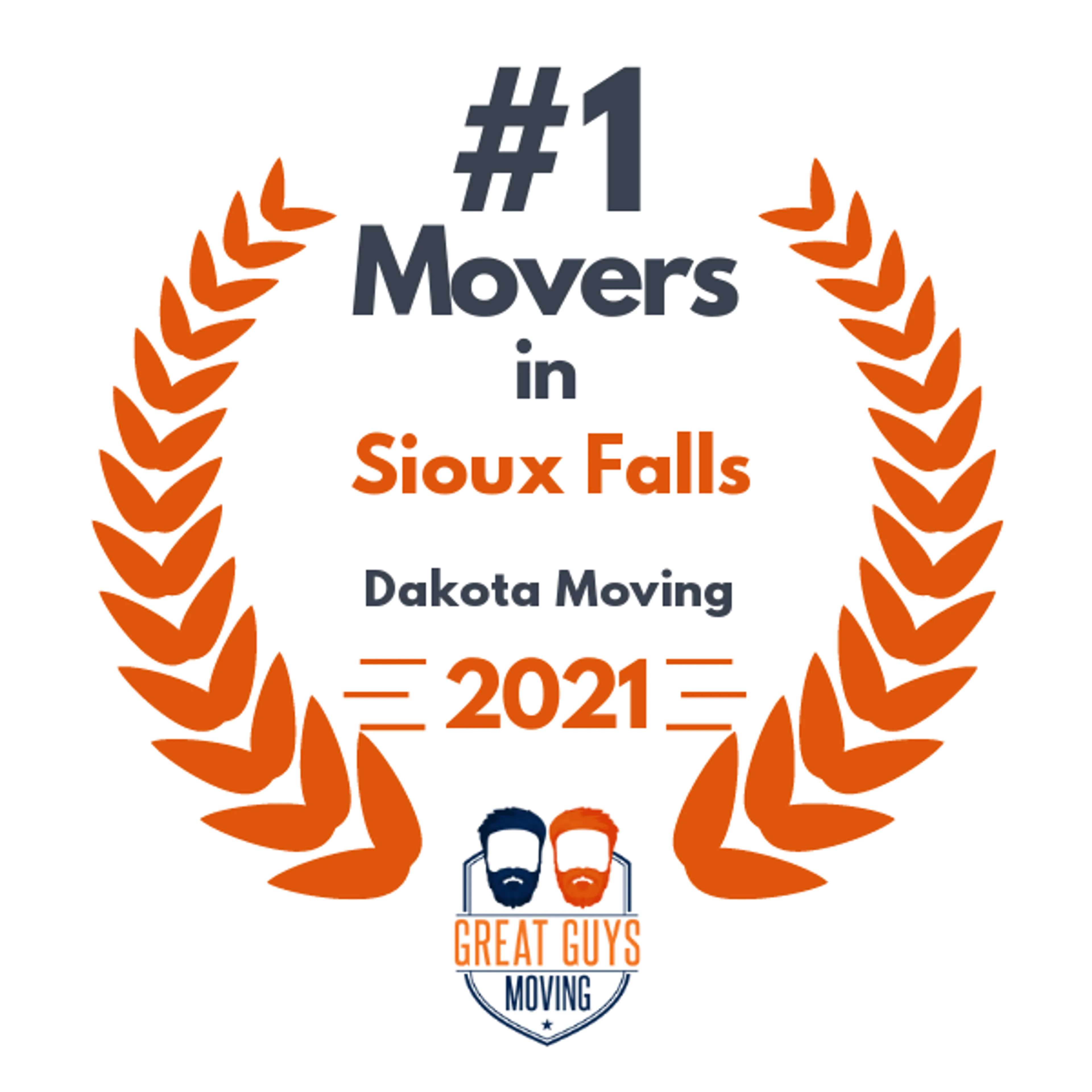 #1 Ranked Movers in Sioux Falls, SD 2021 award