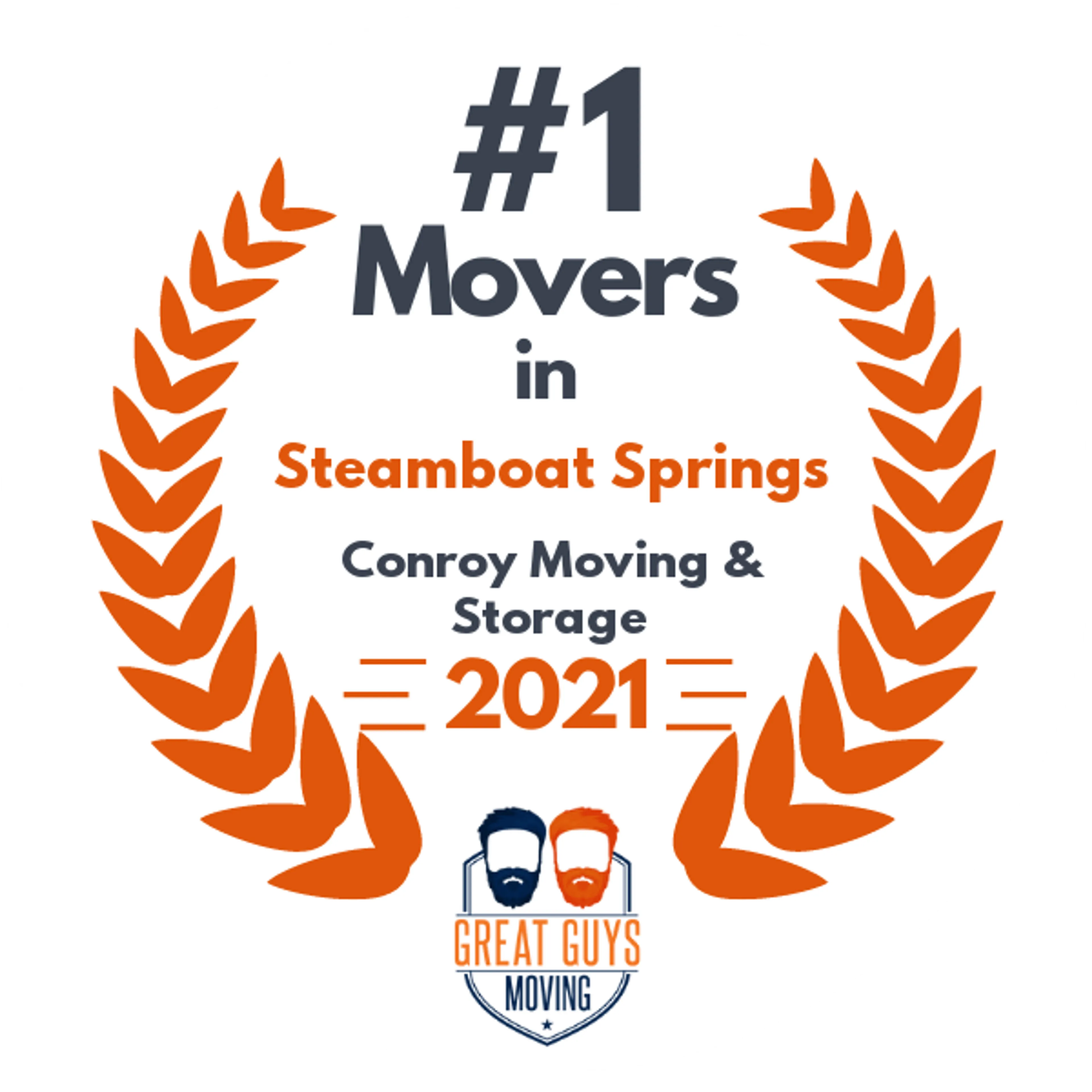 #1 Ranked Movers in Steamboat Springs, CO 2021 award