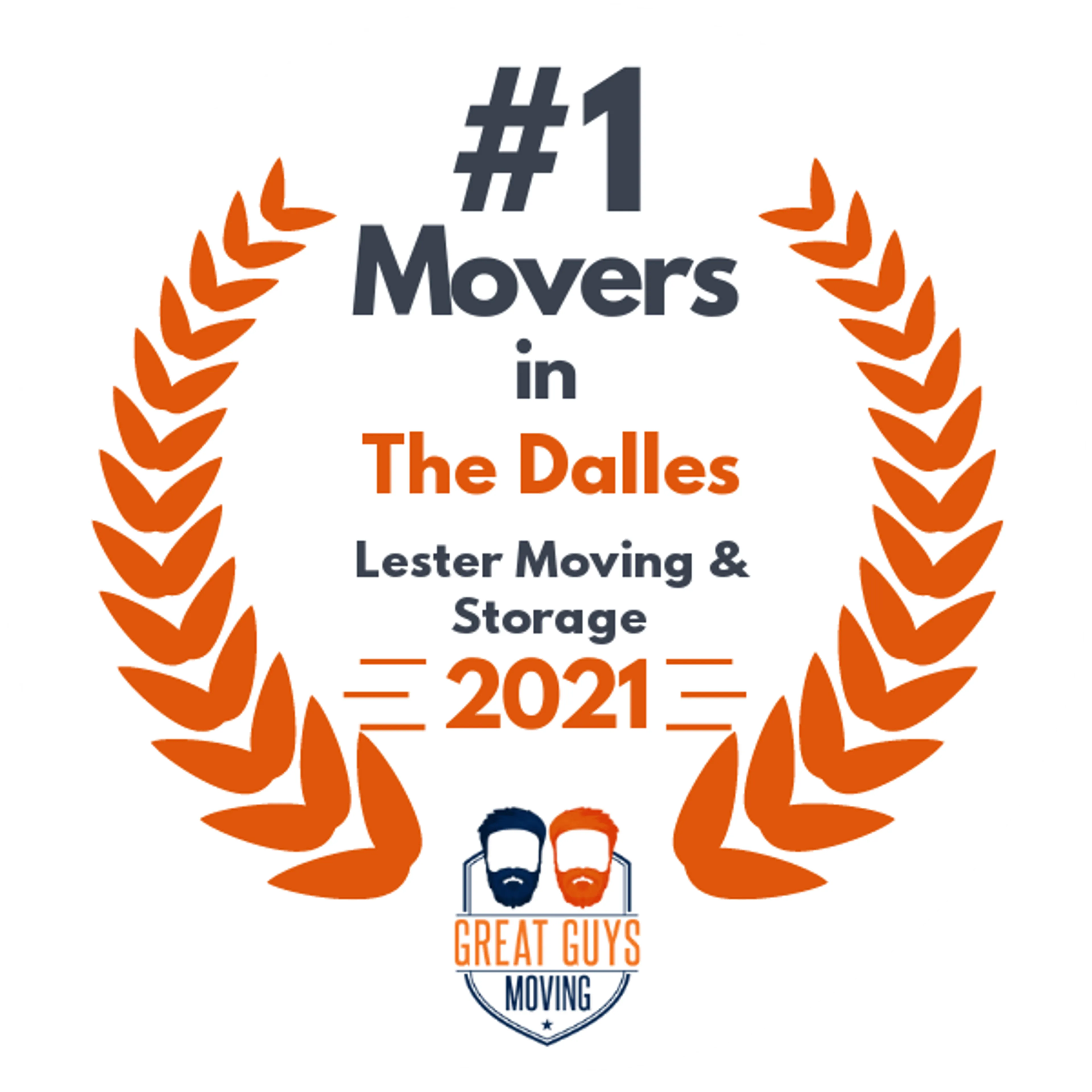 #1 Ranked Movers in The Dalles, OR 2021 award