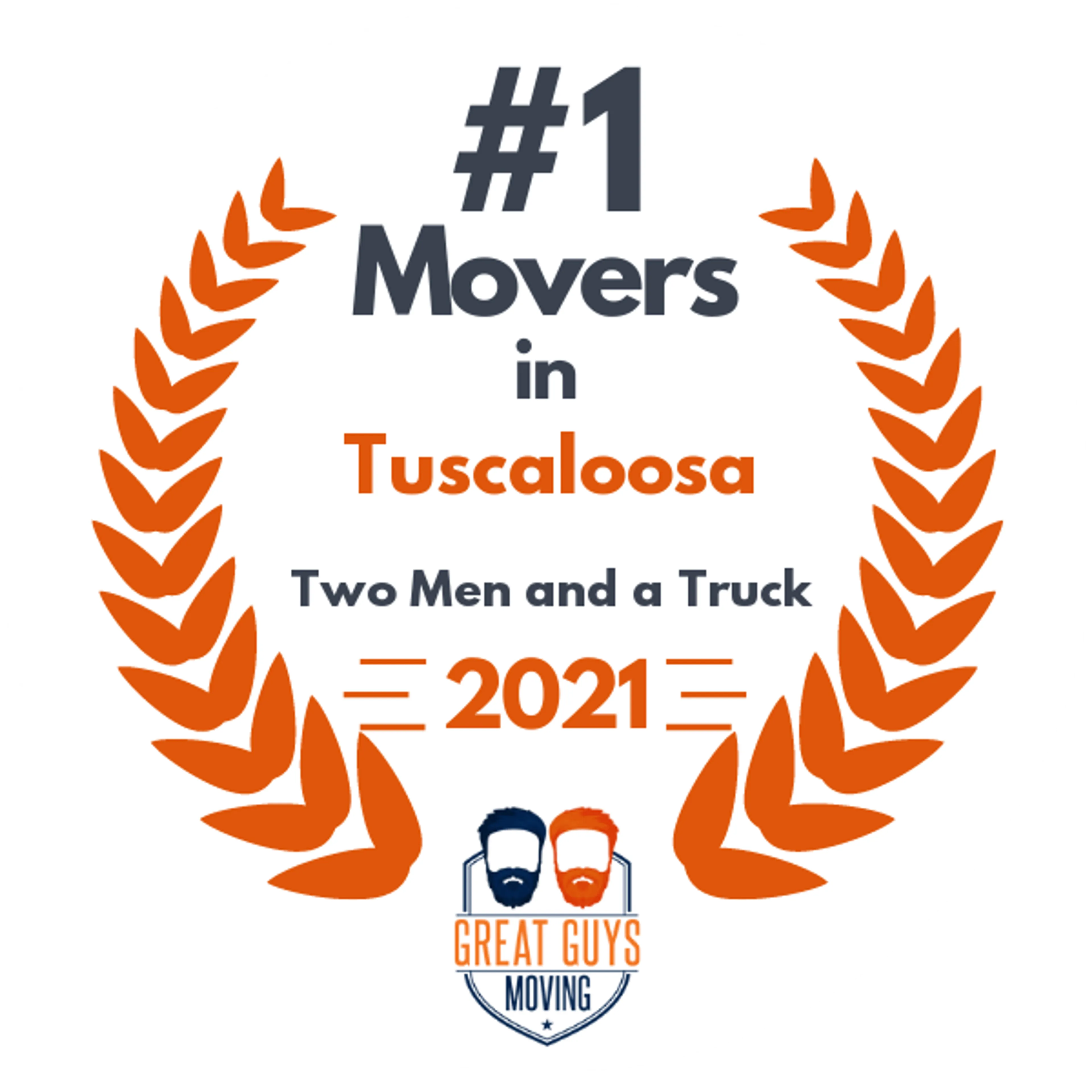 #1 Ranked Movers in Tuscaloosa, AL 2021 award