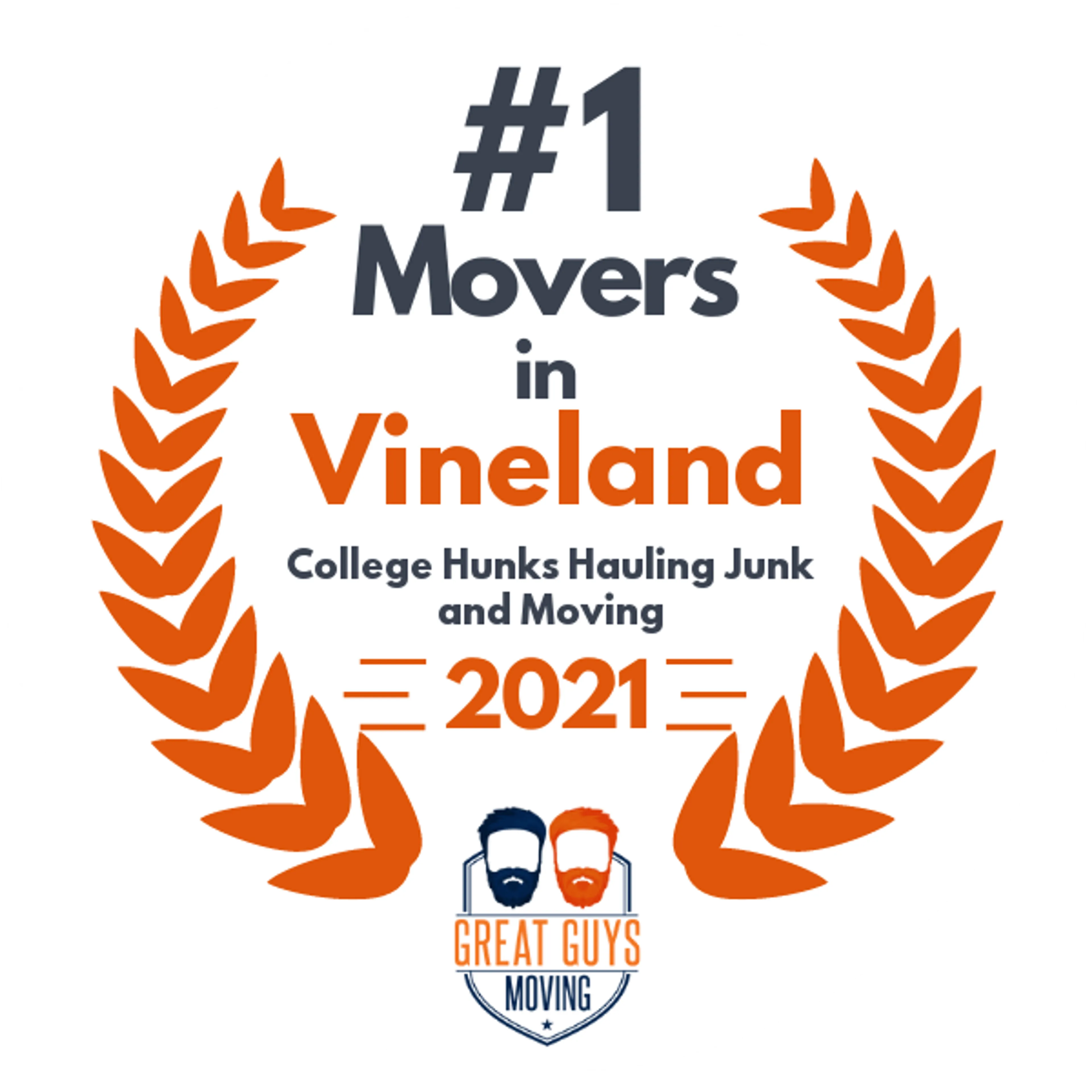 #1 Ranked Movers in Vineland, NJ 2021 award