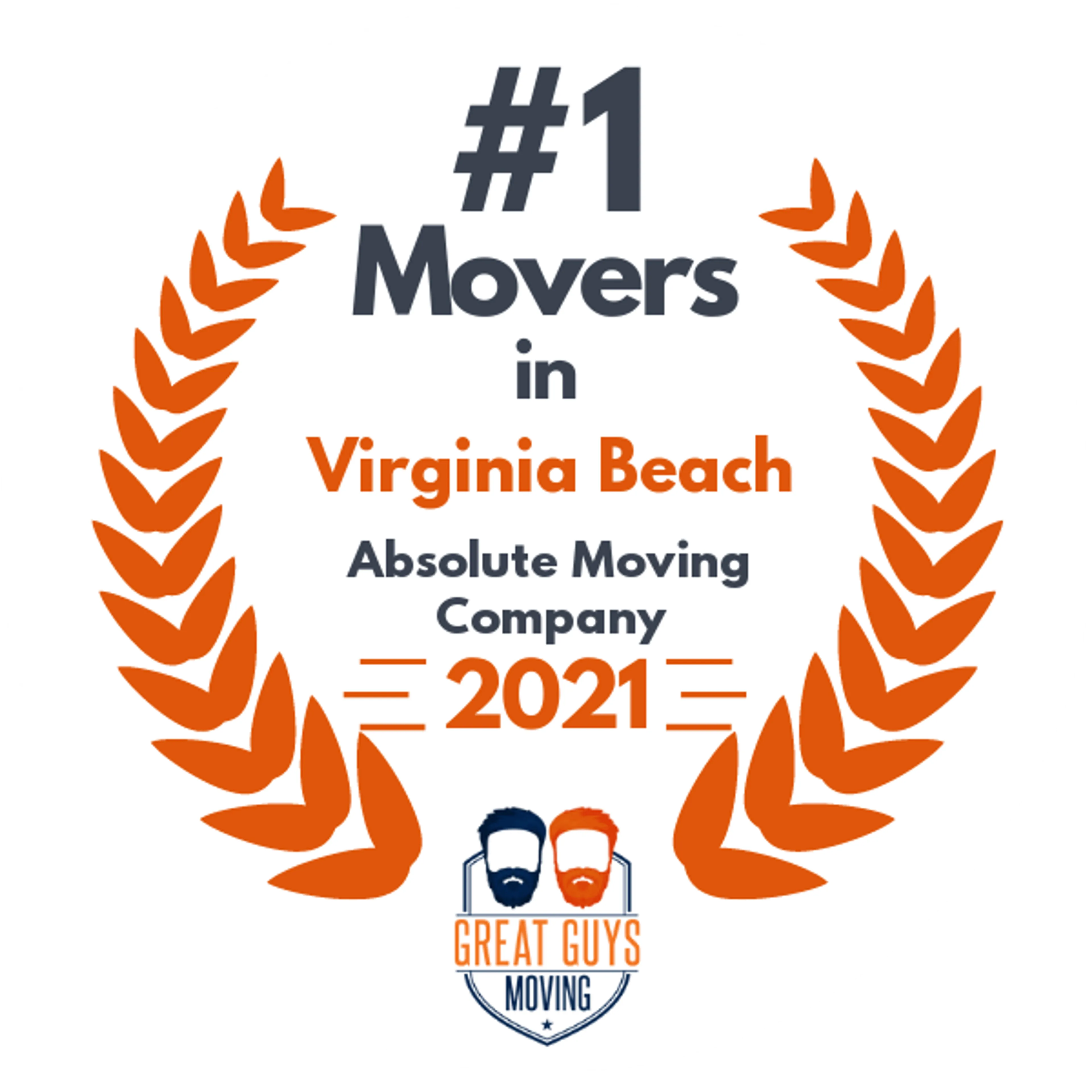 #1 Ranked Movers in Virginia Beach, VA 2021 award