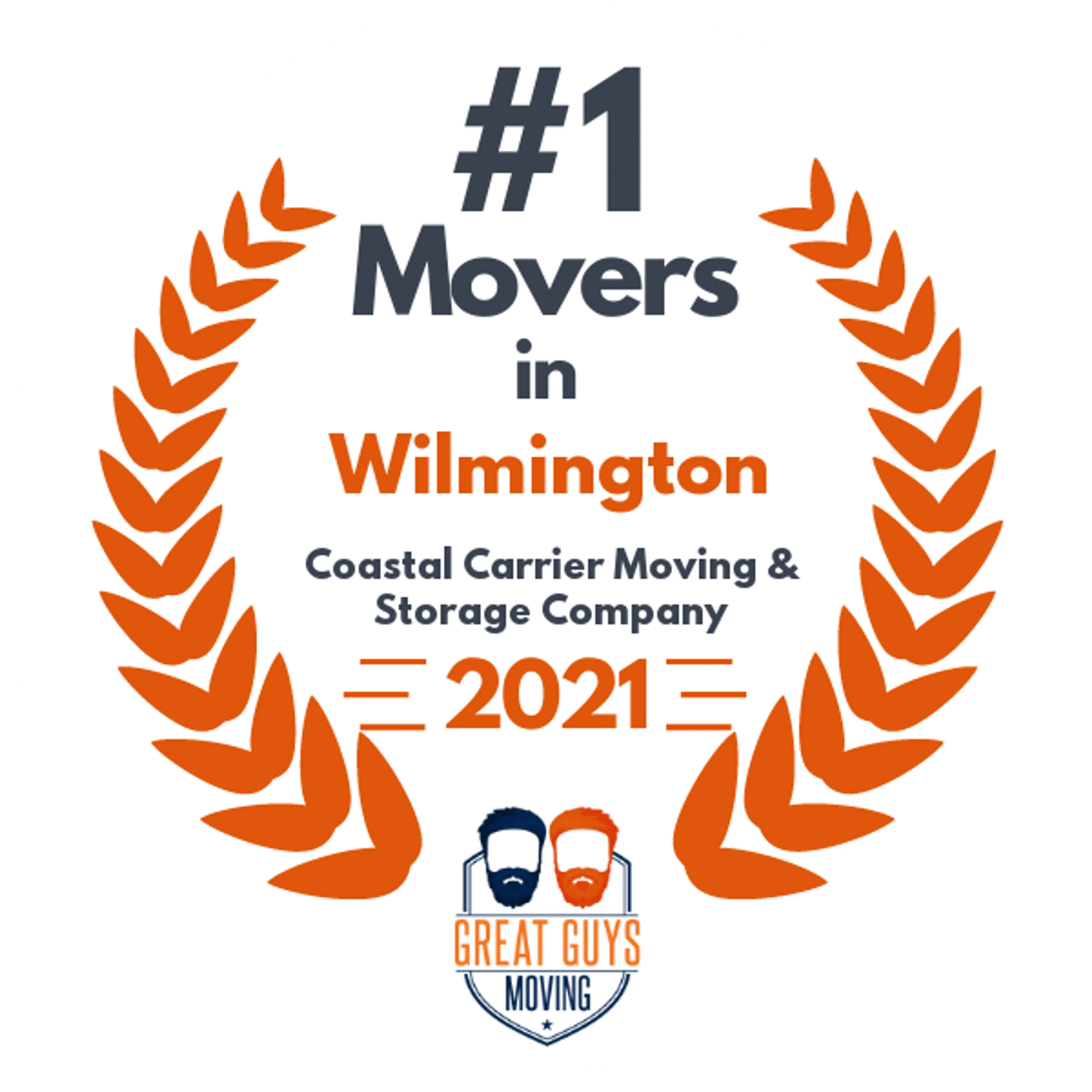 #1 Ranked Movers in Wilmington, NC 2021 award