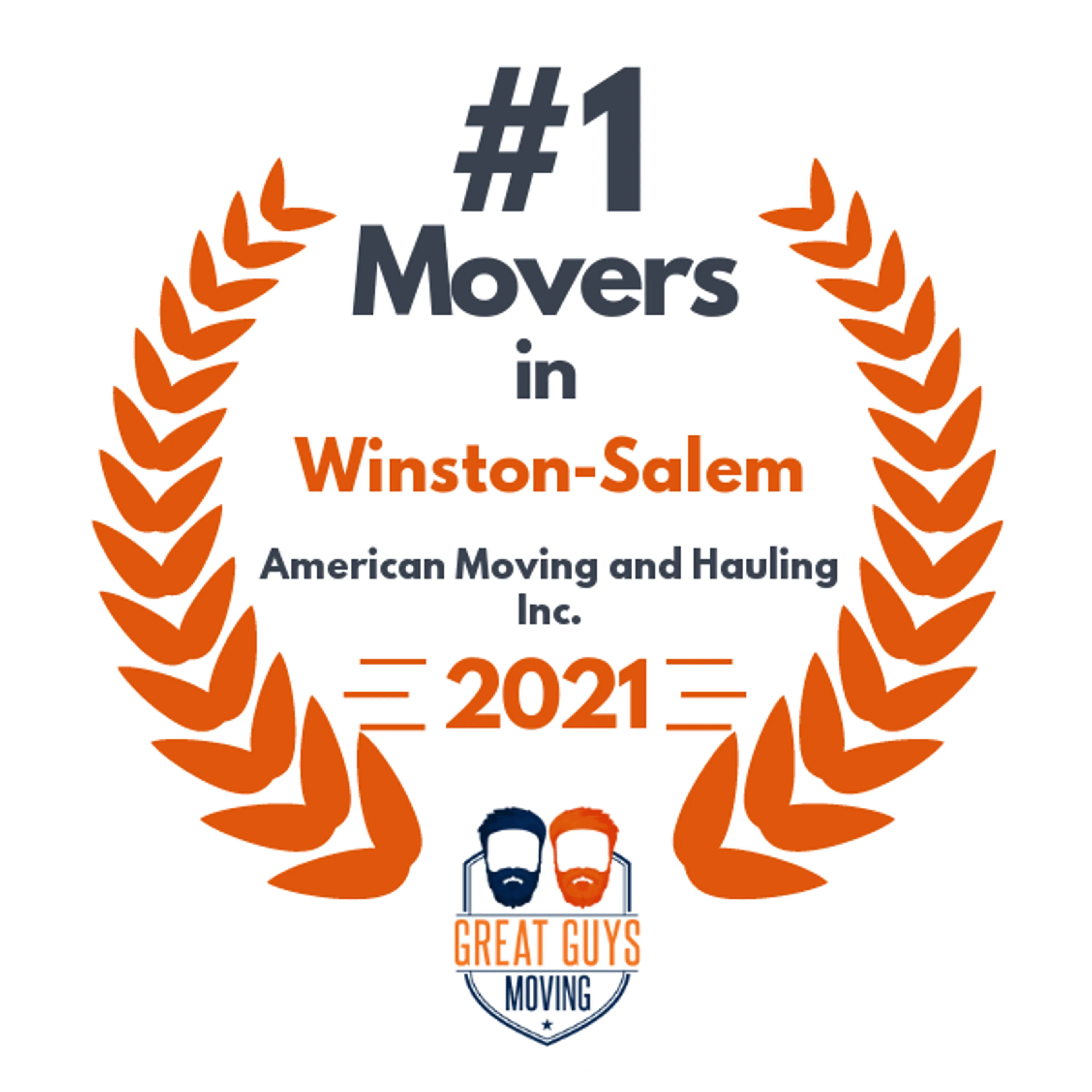 #1 Ranked Movers in Greensboro, NC 2021 award