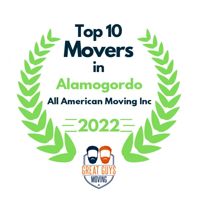 Top 10 Movers in Alamogordo, NM 2022 award