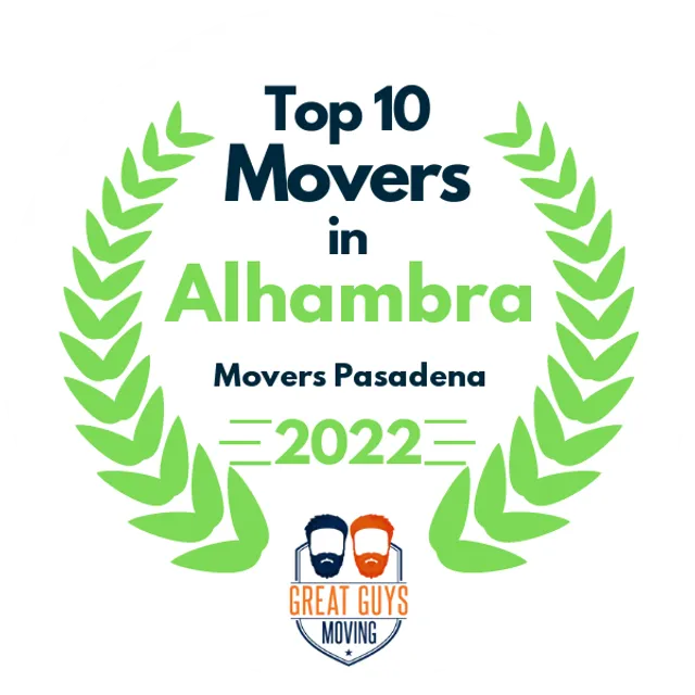 Top 10 Movers in Glendale, CA 2022 award