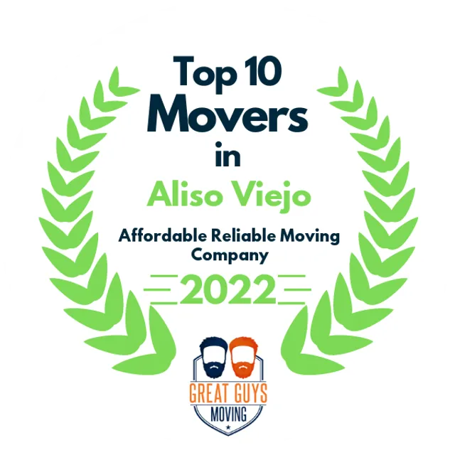 Top 10 Movers in Anaheim, CA 2022 award