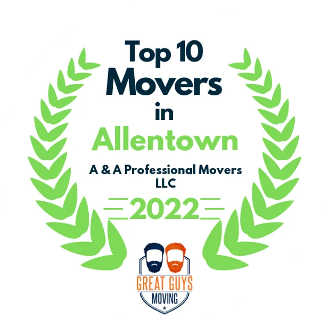 Top 10 Movers in Allentown, PA 2022 award