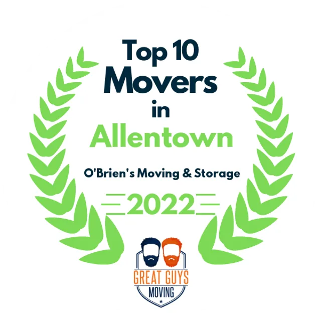 Top 10 Movers in Allentown, PA 2022 award