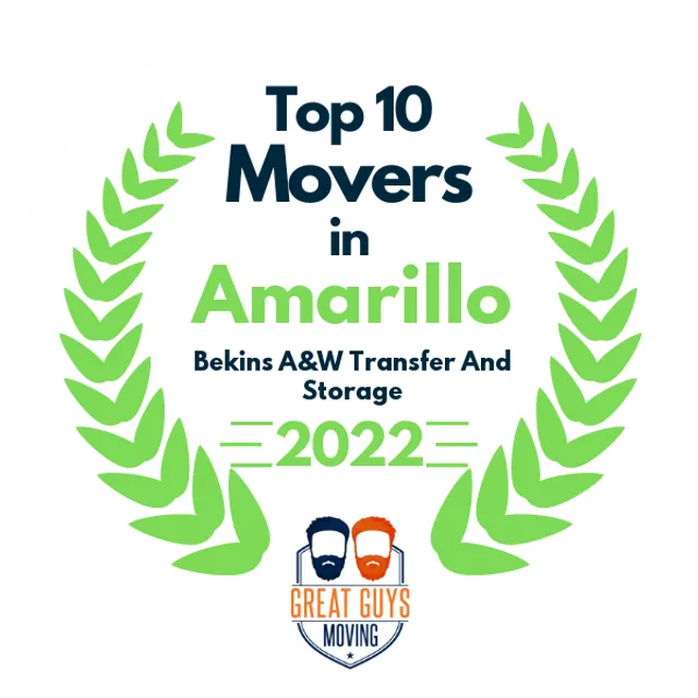 Top 10 Movers in Amarillo, TX 2022 award