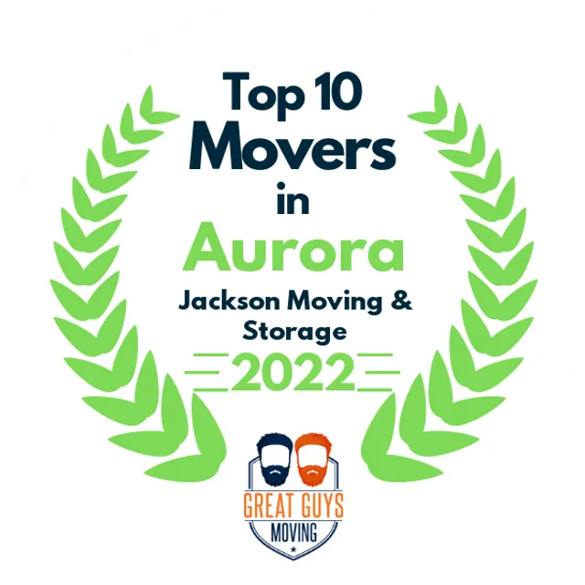 Top 10 Movers in Aurora, IL 2022 award