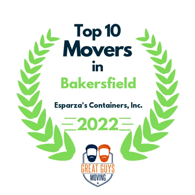 Top 10 Movers in Bakersfield, CA 2022 award