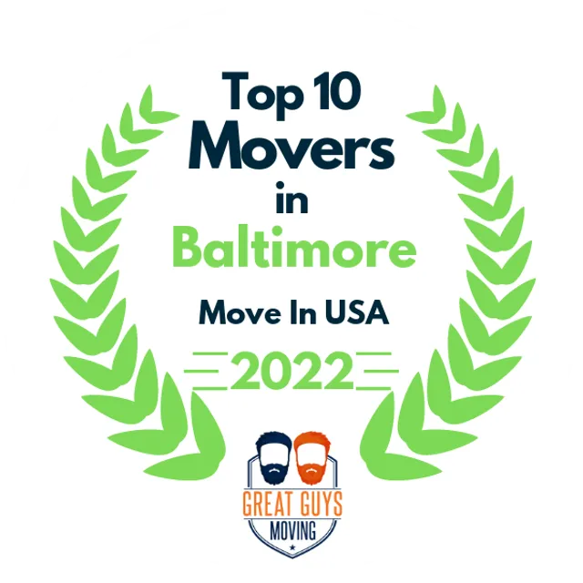 Top 10 Movers in Baltimore, MD 2022 award