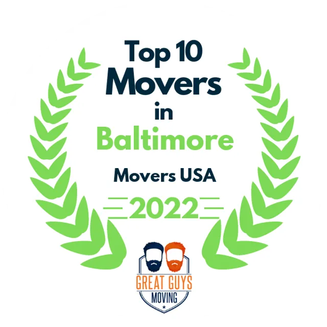 Top 10 Movers in Baltimore, MD 2022 award