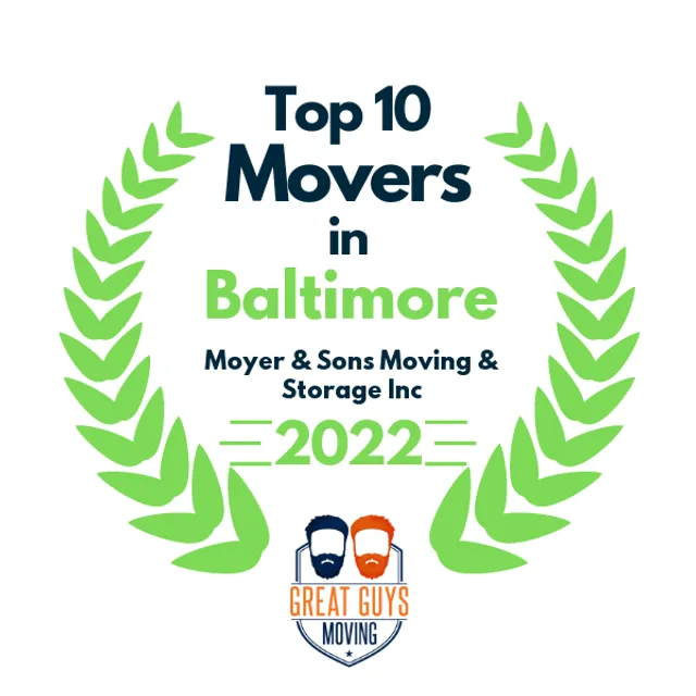 Top 10 Movers in Baltimore, MD 2022 award