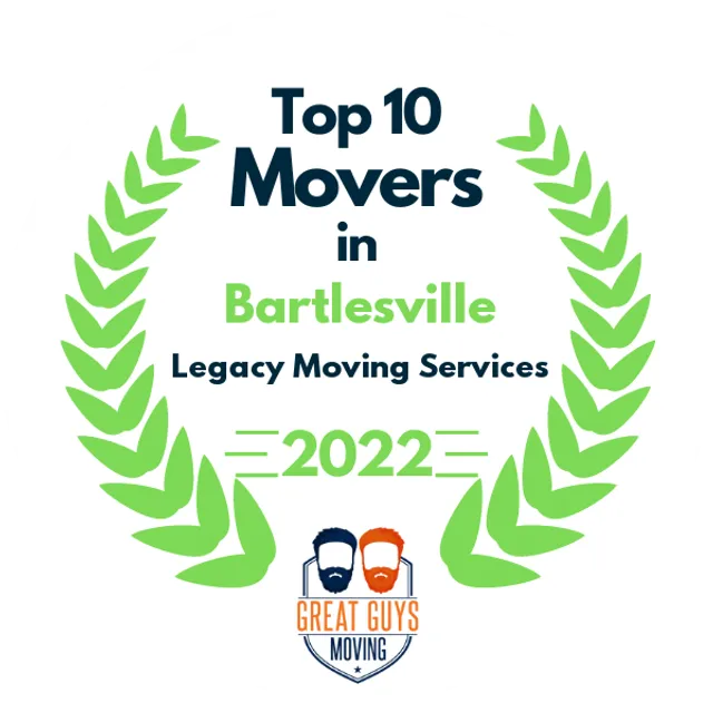 Top 10 Movers in Bartlesville, OK 2022 award