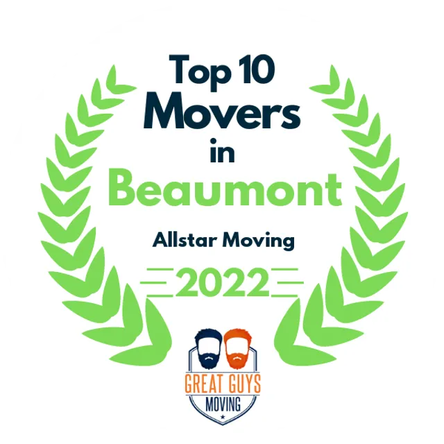 Top 10 Movers in Beaumont, TX 2022 award