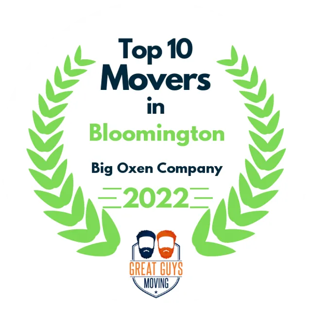 Top 10 Movers in Bloomington, IN 2022 award