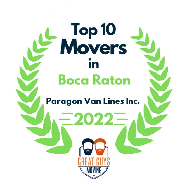 Top 10 Movers in Fort Lauderdale, FL 2022 award