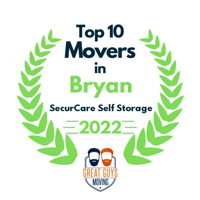 Top 10 Movers in Bryan, TX 2022 award