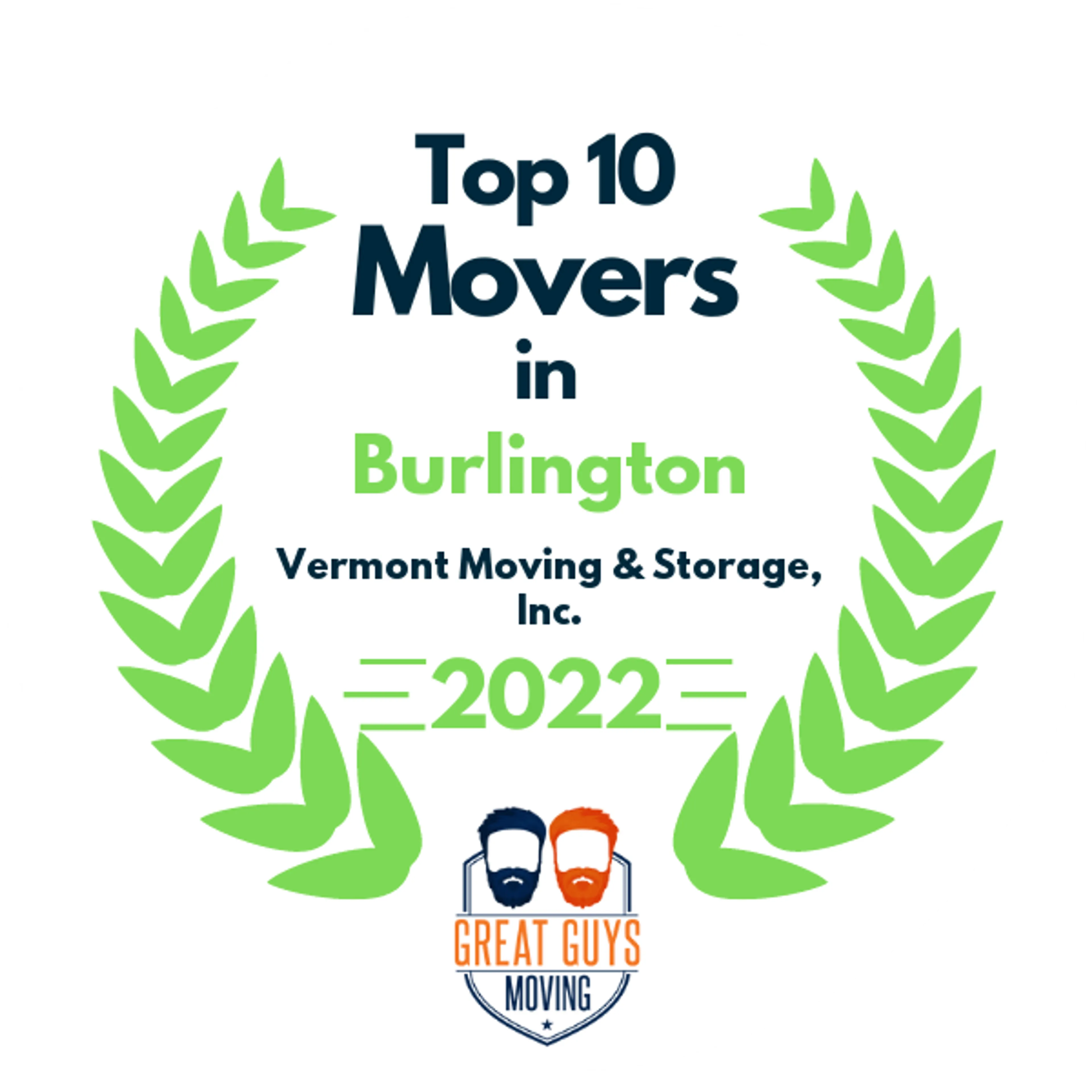 Top 10 Movers in Burlington, VT 2022 award