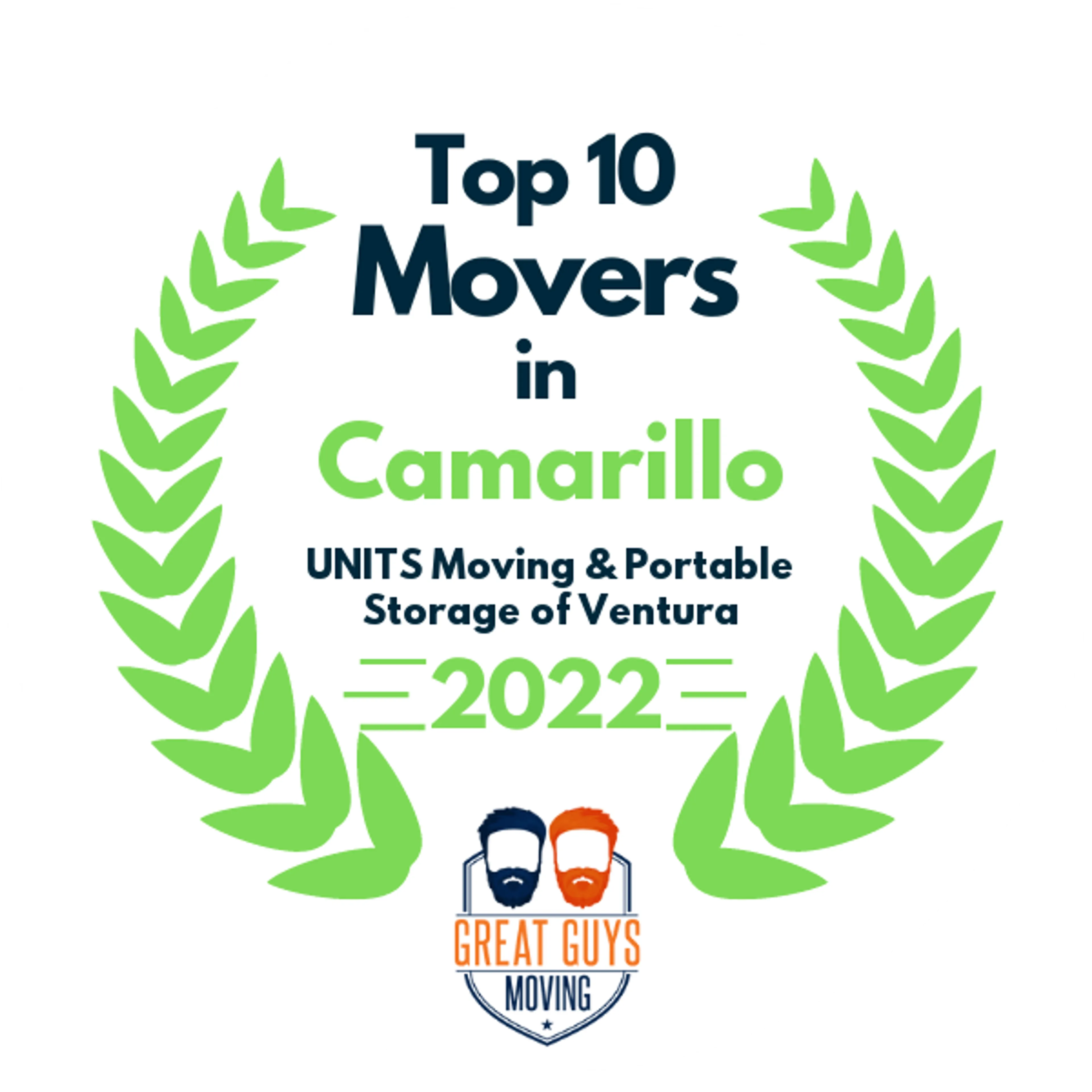 Top 10 Movers in Thousand Oaks, CA 2022 award