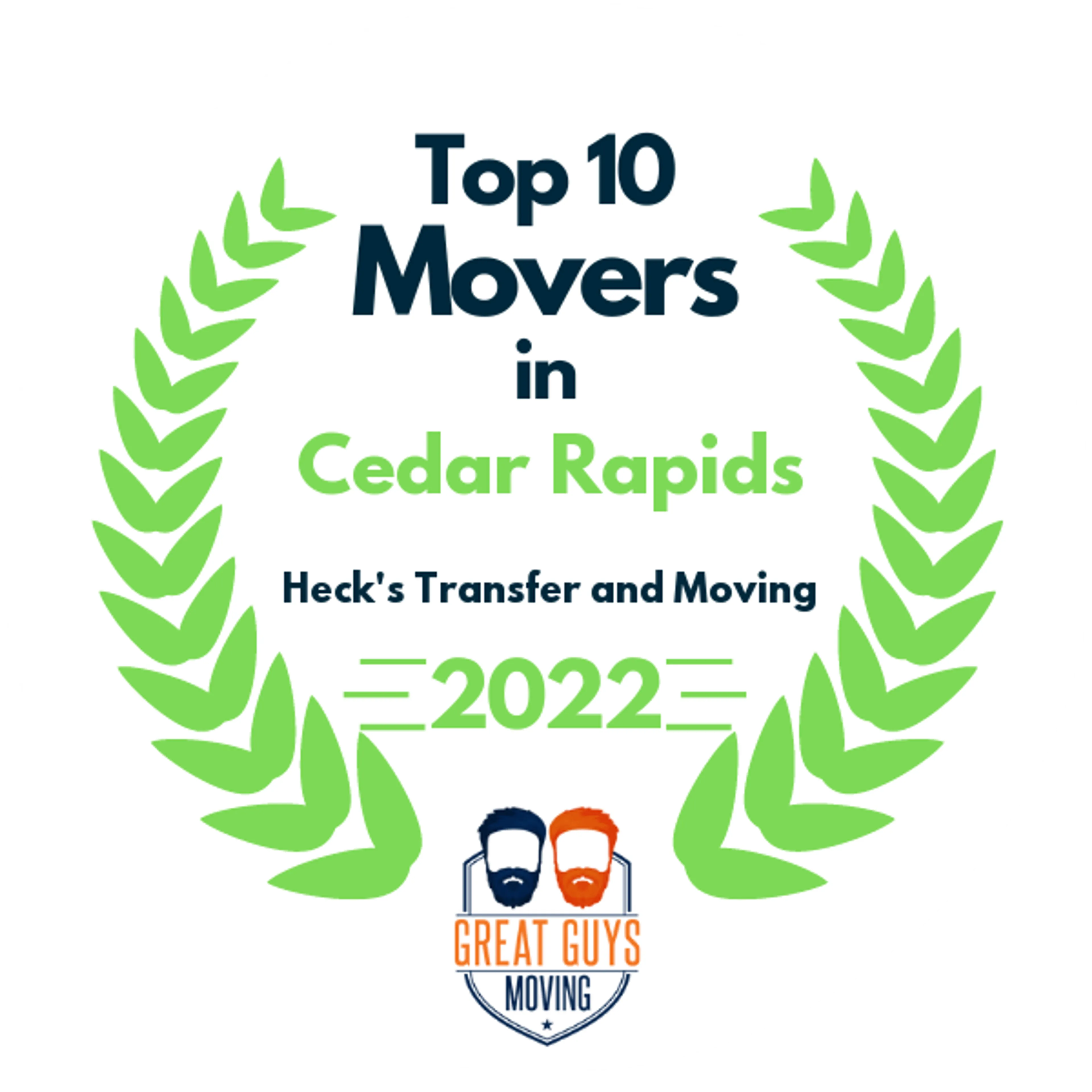 Top 10 Movers in Cedar Rapids, IA 2022 award