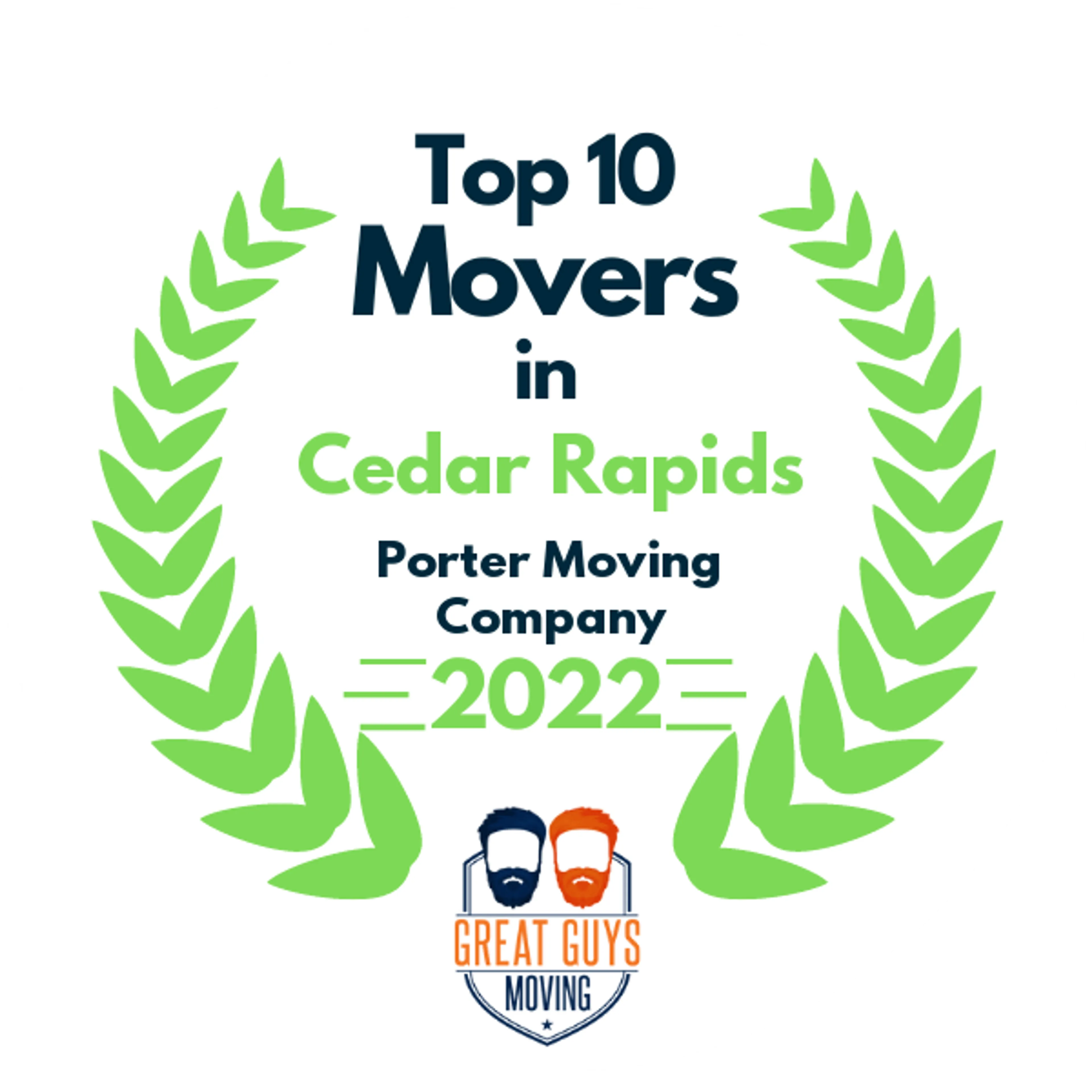 Top 10 Movers in Cedar Rapids, IA 2022 award
