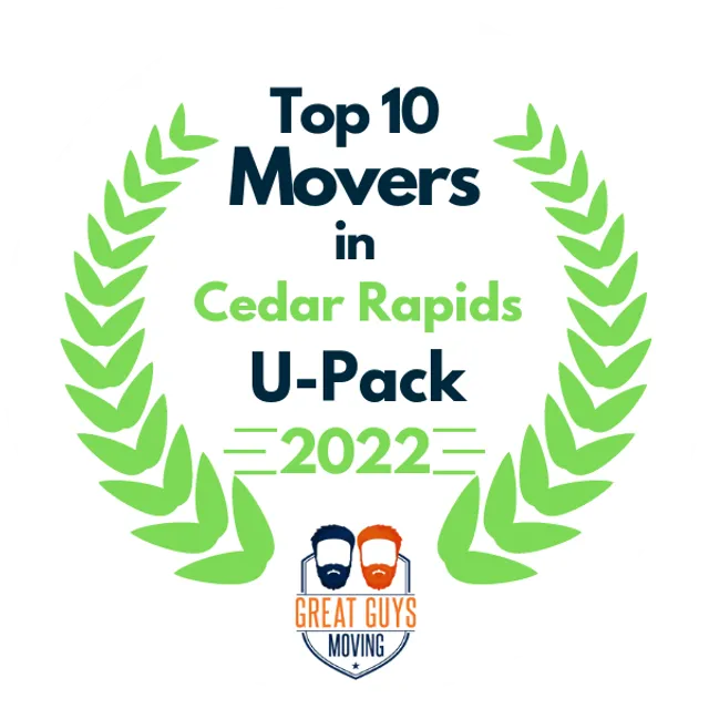 Top 10 Movers in Cedar Rapids, IA 2022 award