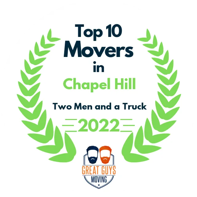 Top 10 Movers in Raleigh, NC 2022 award