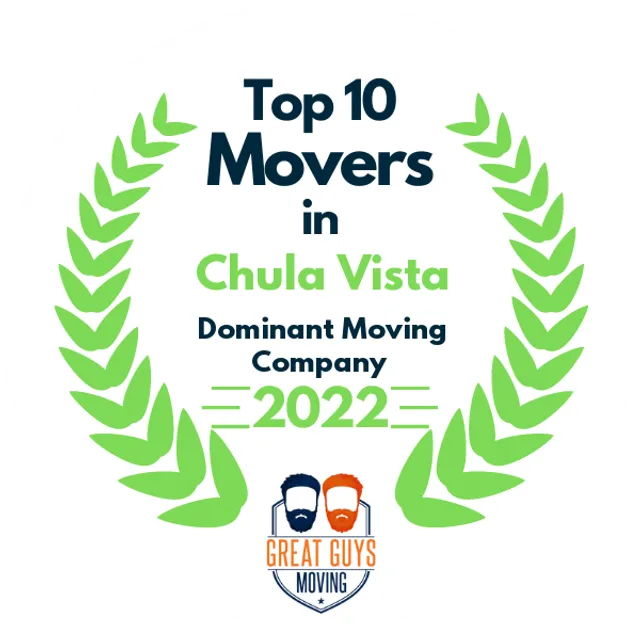 Top 10 Movers in San Diego, CA 2022 award