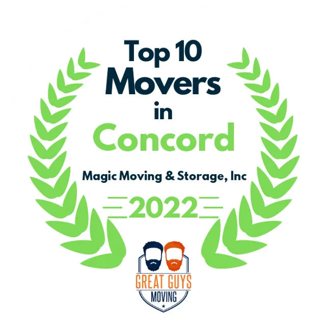 Top 10 Movers in Concord, CA 2022 award