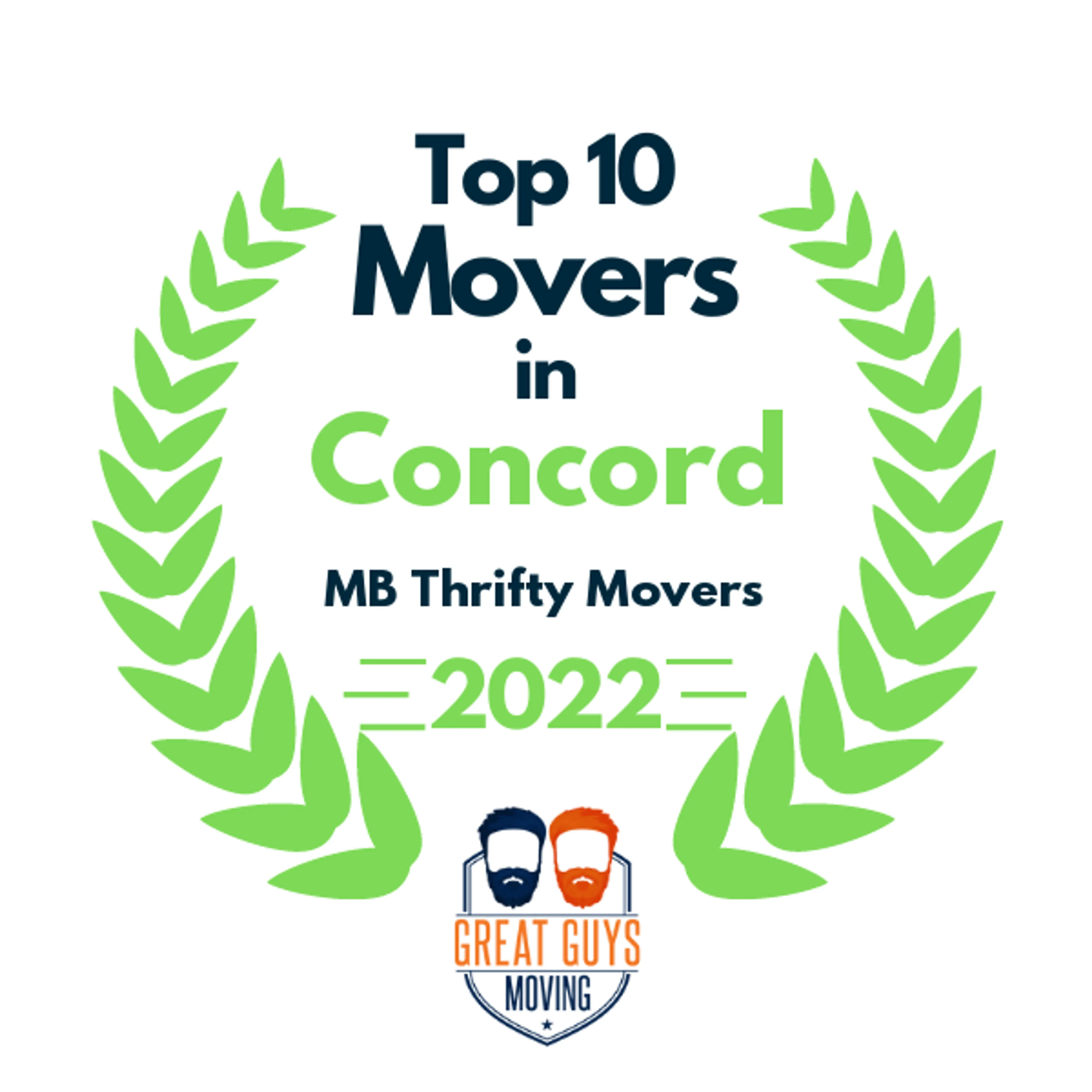 Top 10 Movers in Concord, CA 2022 award