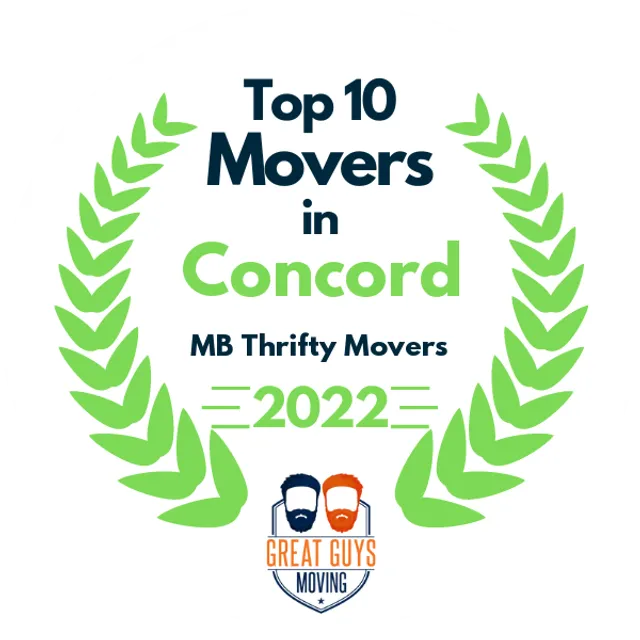 Top 10 Movers in Concord, CA 2022 award