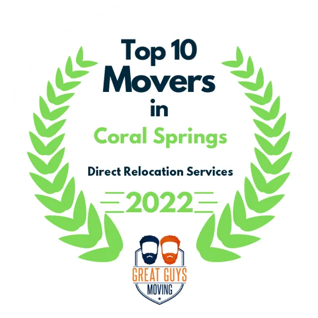 Top 10 Movers in Coral Springs, FL 2022 award