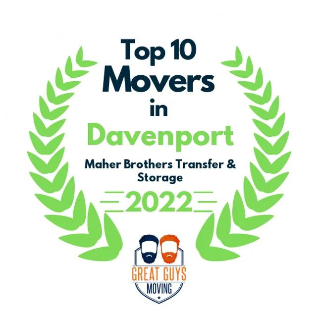 Top 10 Movers in Davenport, IA 2022 award