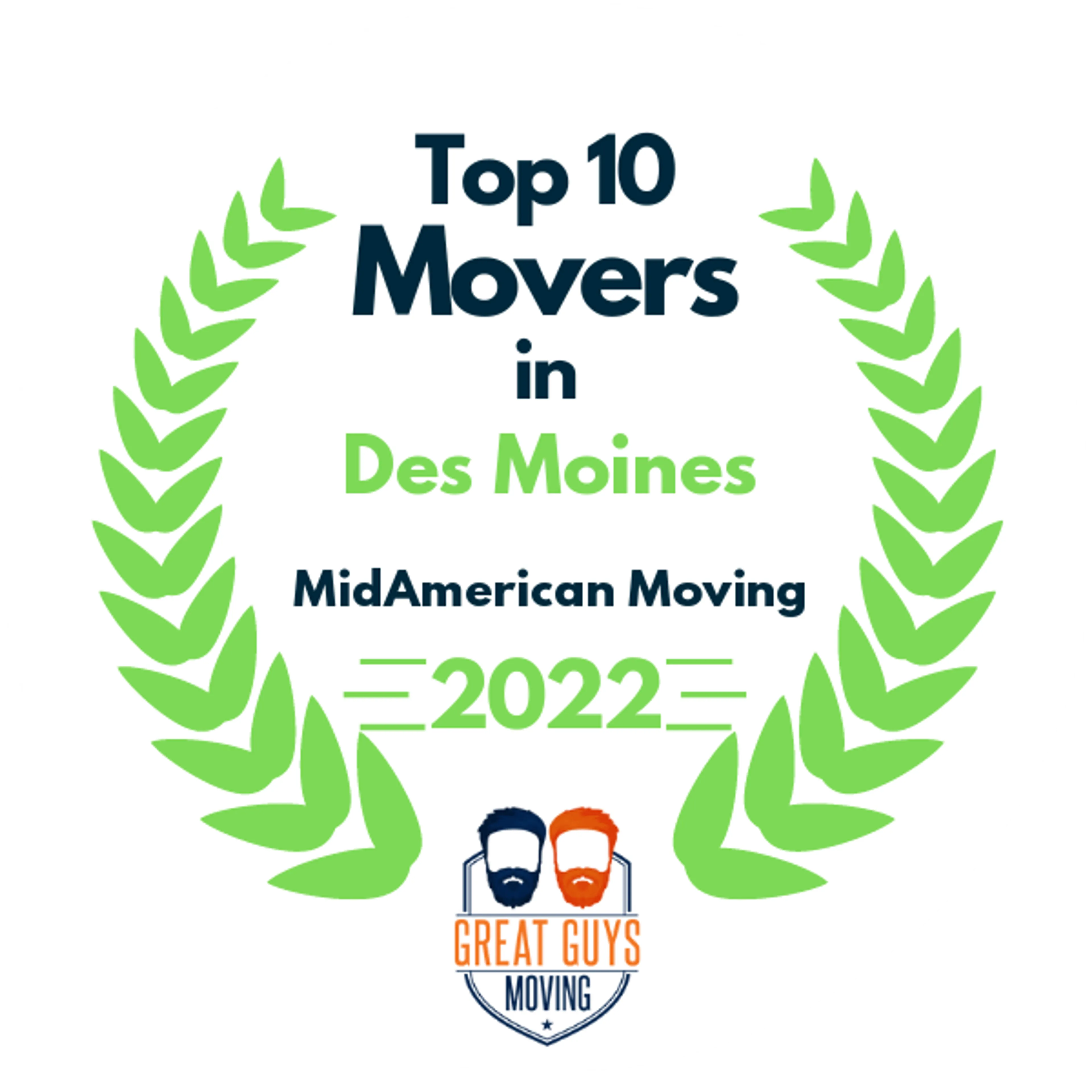 Top 10 Movers in Des Moines, IA 2022 award