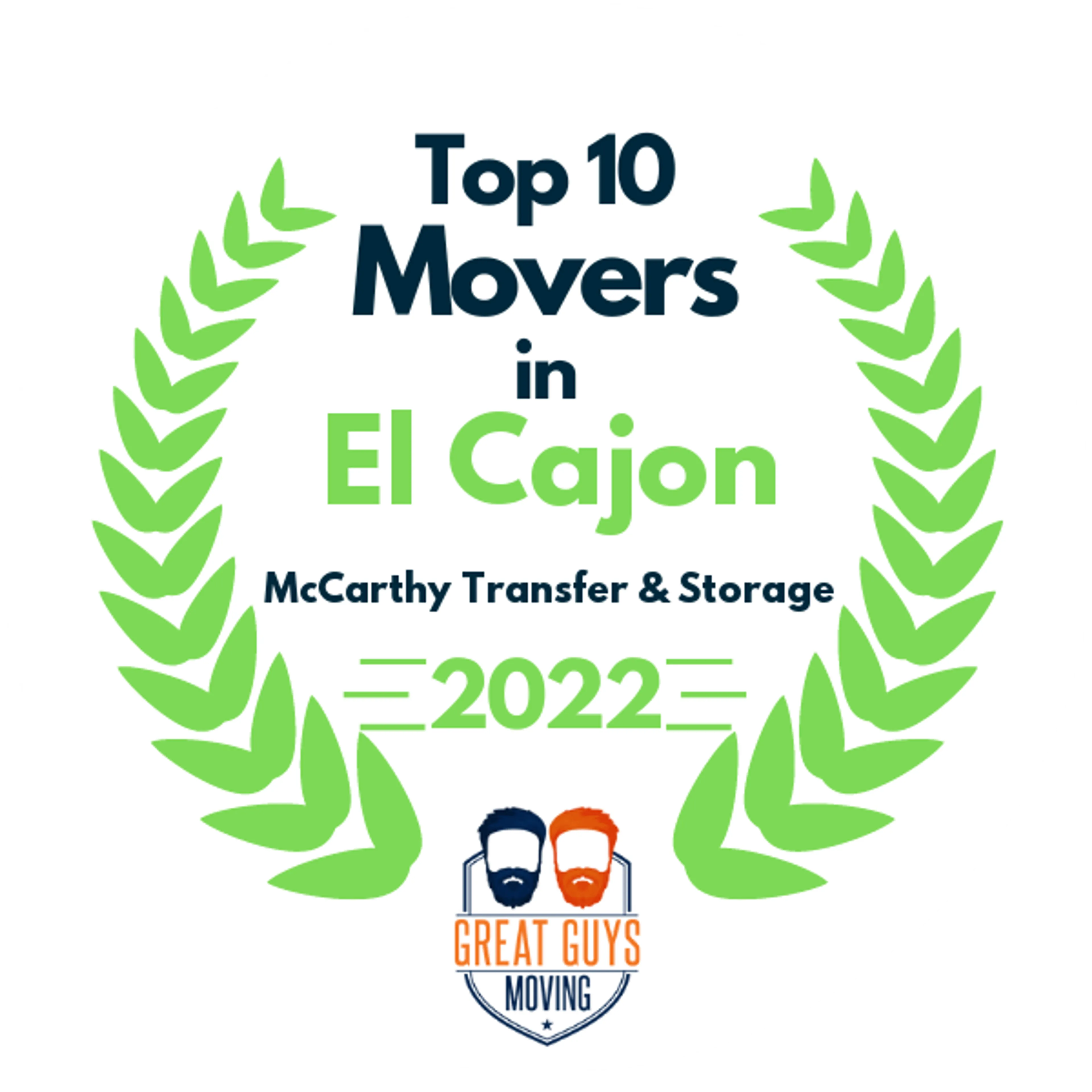 Top 10 Movers in El Cajon, CA 2022 award