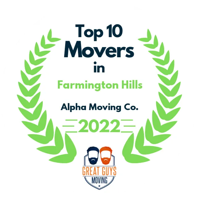 Top 10 Movers in Warren, MI 2022 award